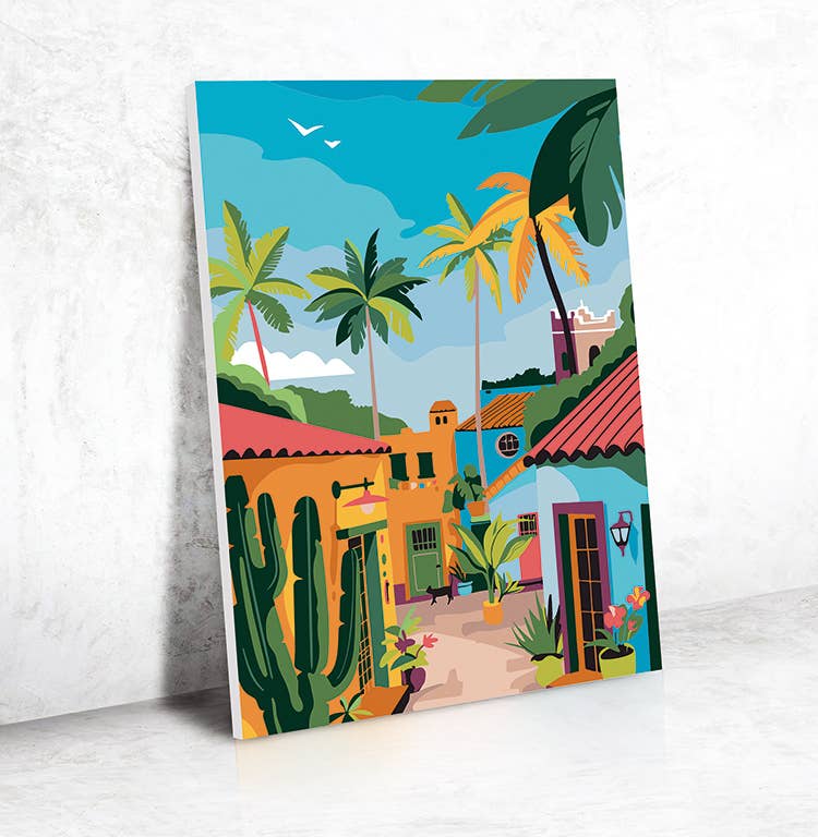 Σετ DIY ζωγραφικής με αριθμούς “Mexican Village” 30x40