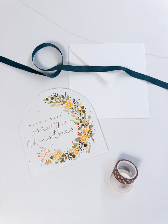 Κάρτα “Watercolour Orange Wreath”