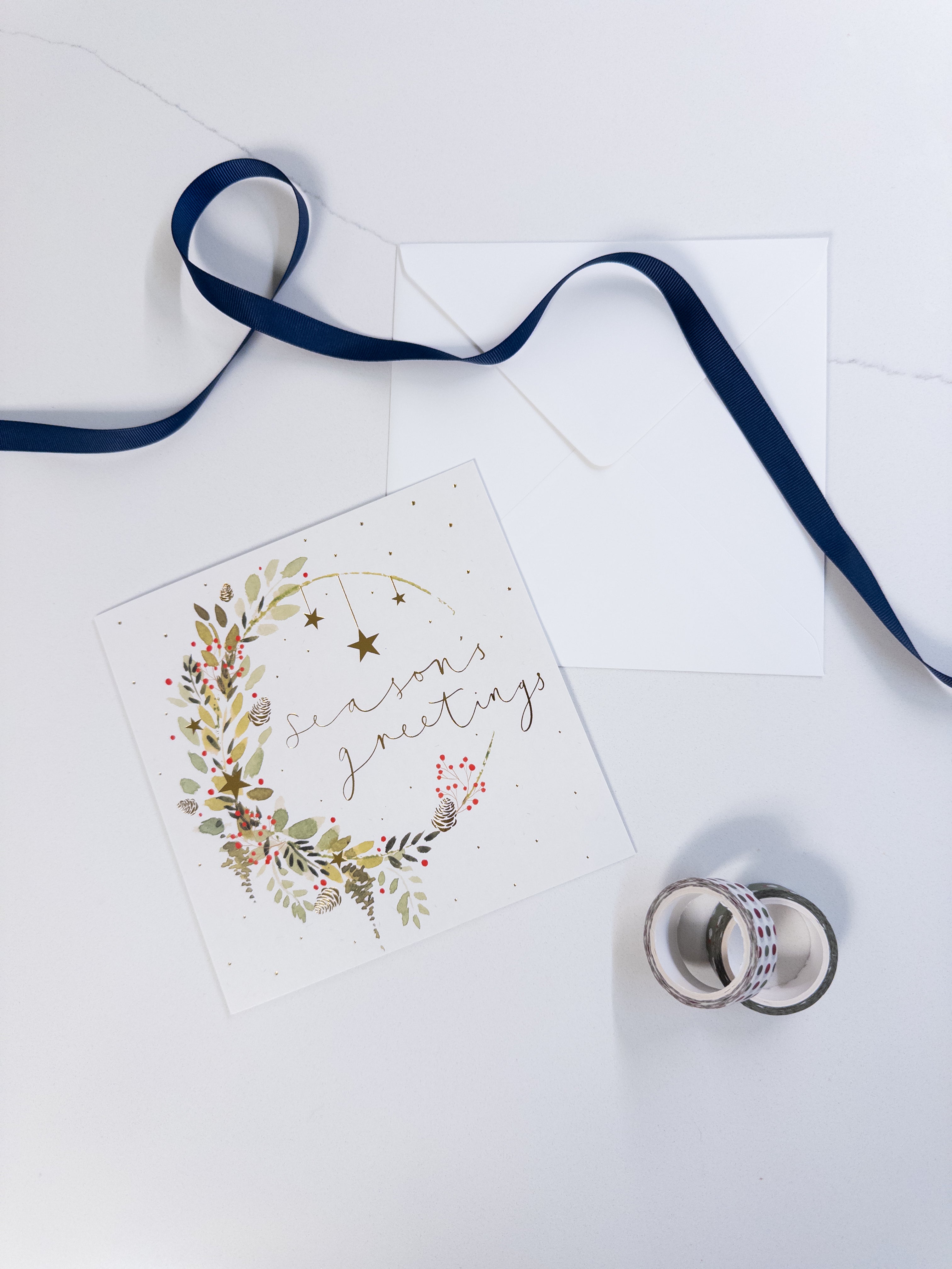 Κάρτα “Watercolour Golden Wreath”