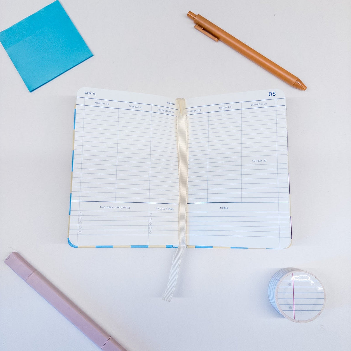 Ημερολόγιο 2027 A6 My Journal – Checked Blue Vanille Chocolate