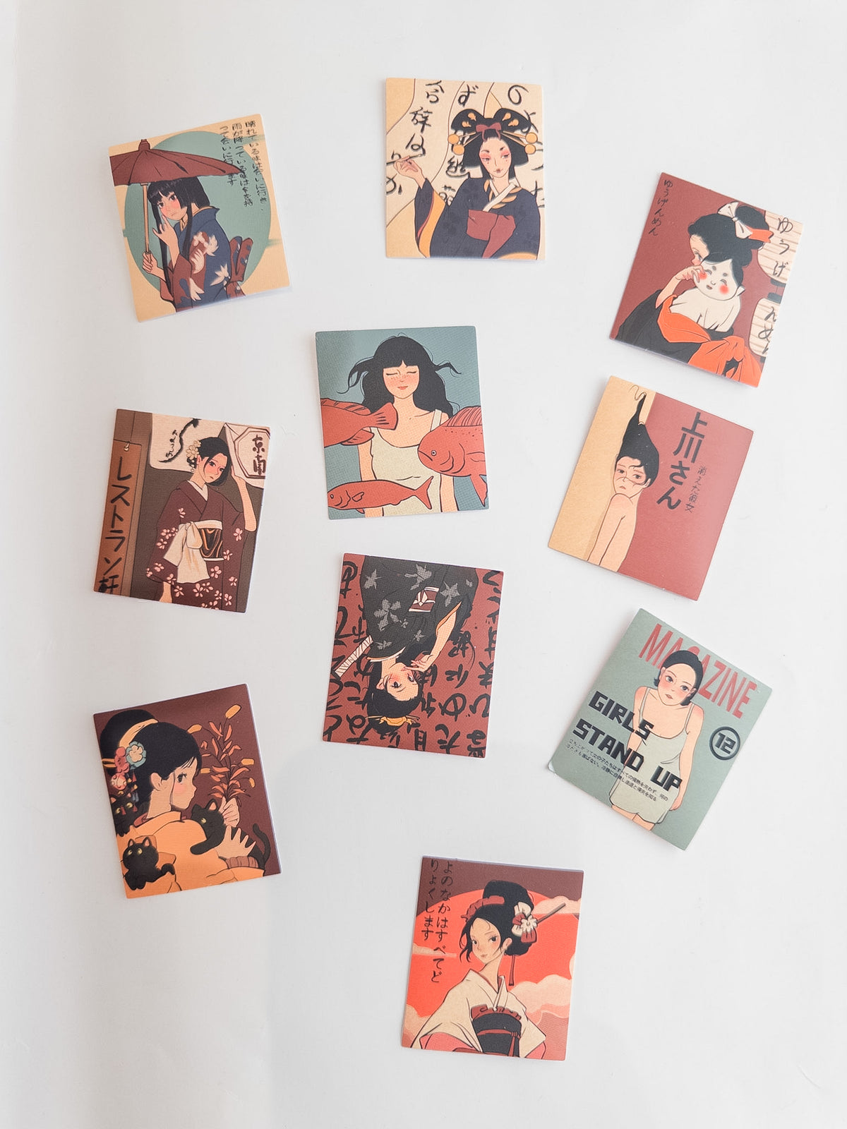 Japanese Girls & Moments Sticker Pack – 10 Αυτοκόλλητα