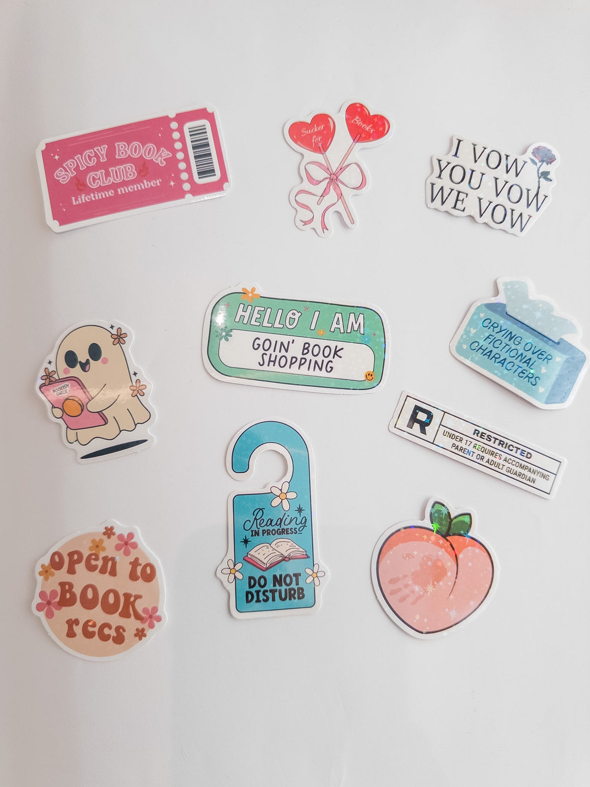 Book Lover Mood Sticker Pack – 10 Αυτοκόλλητα