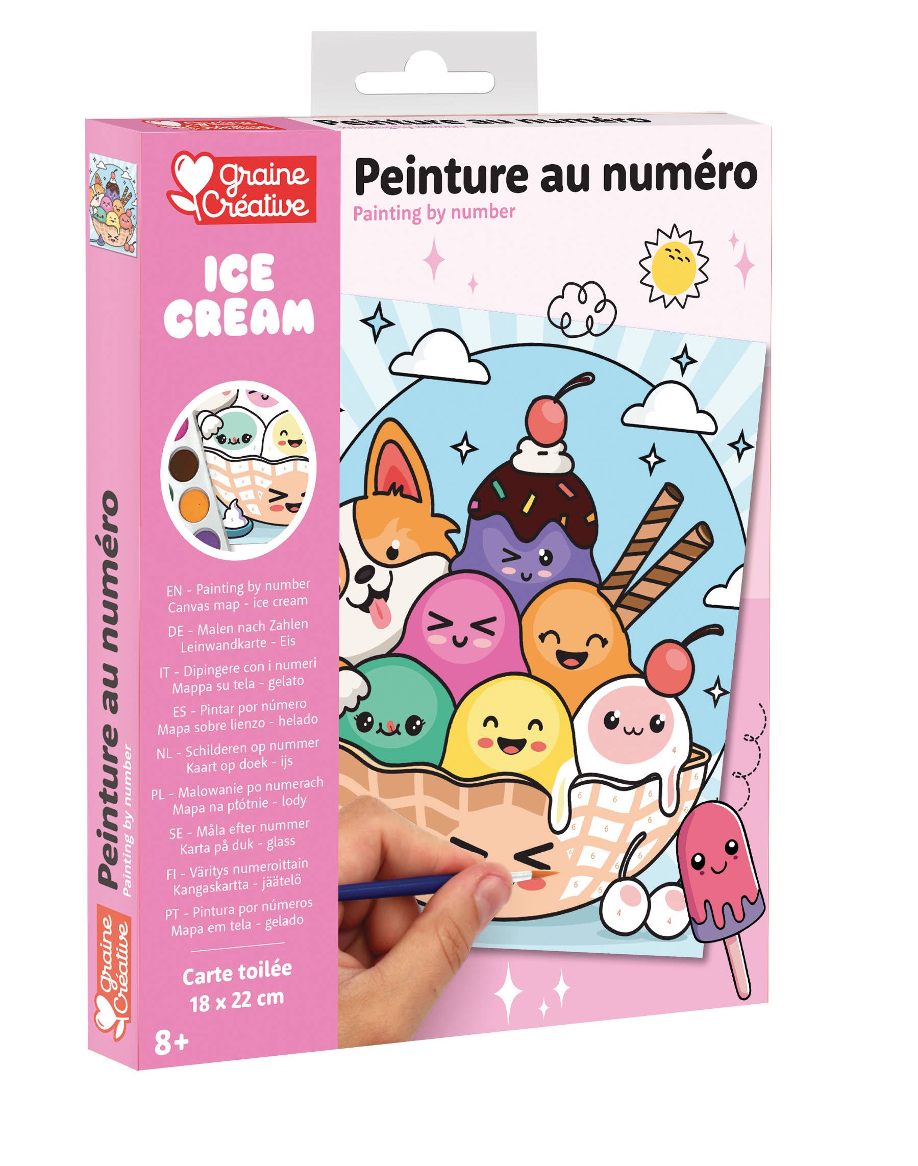 Σετ DIY Ζωγραφικής με Αριθμούς "Ice Cream Sundae" 18 × 22 cm (8+)