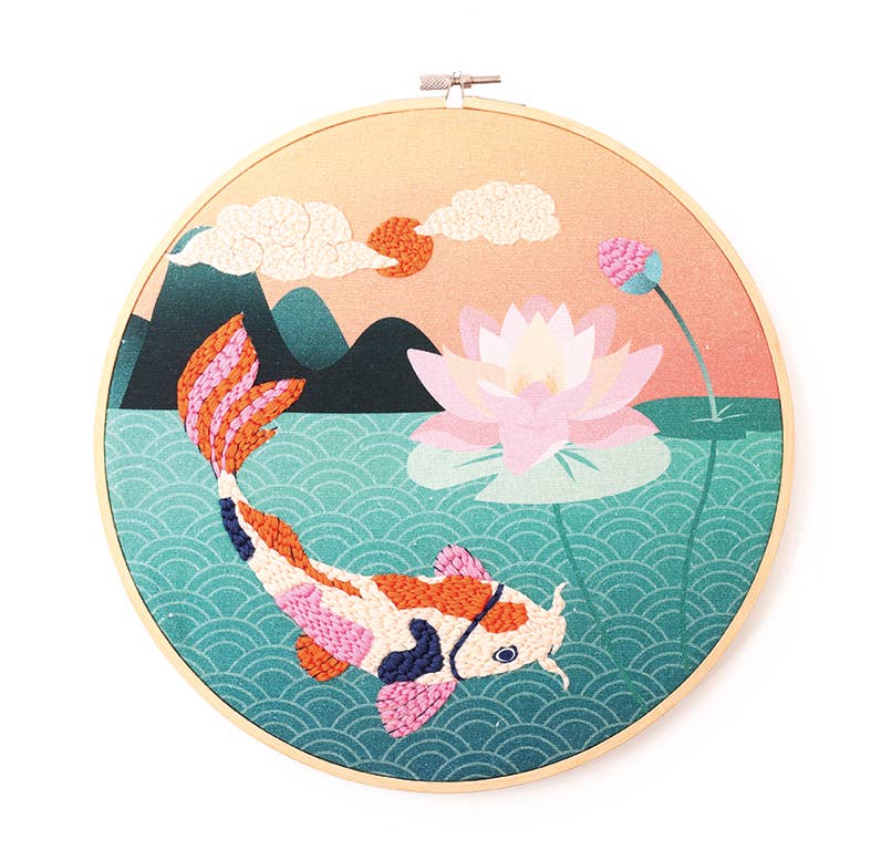 Σετ κεντήματος Punch Needle “Carpe Koi” Ø25 cm