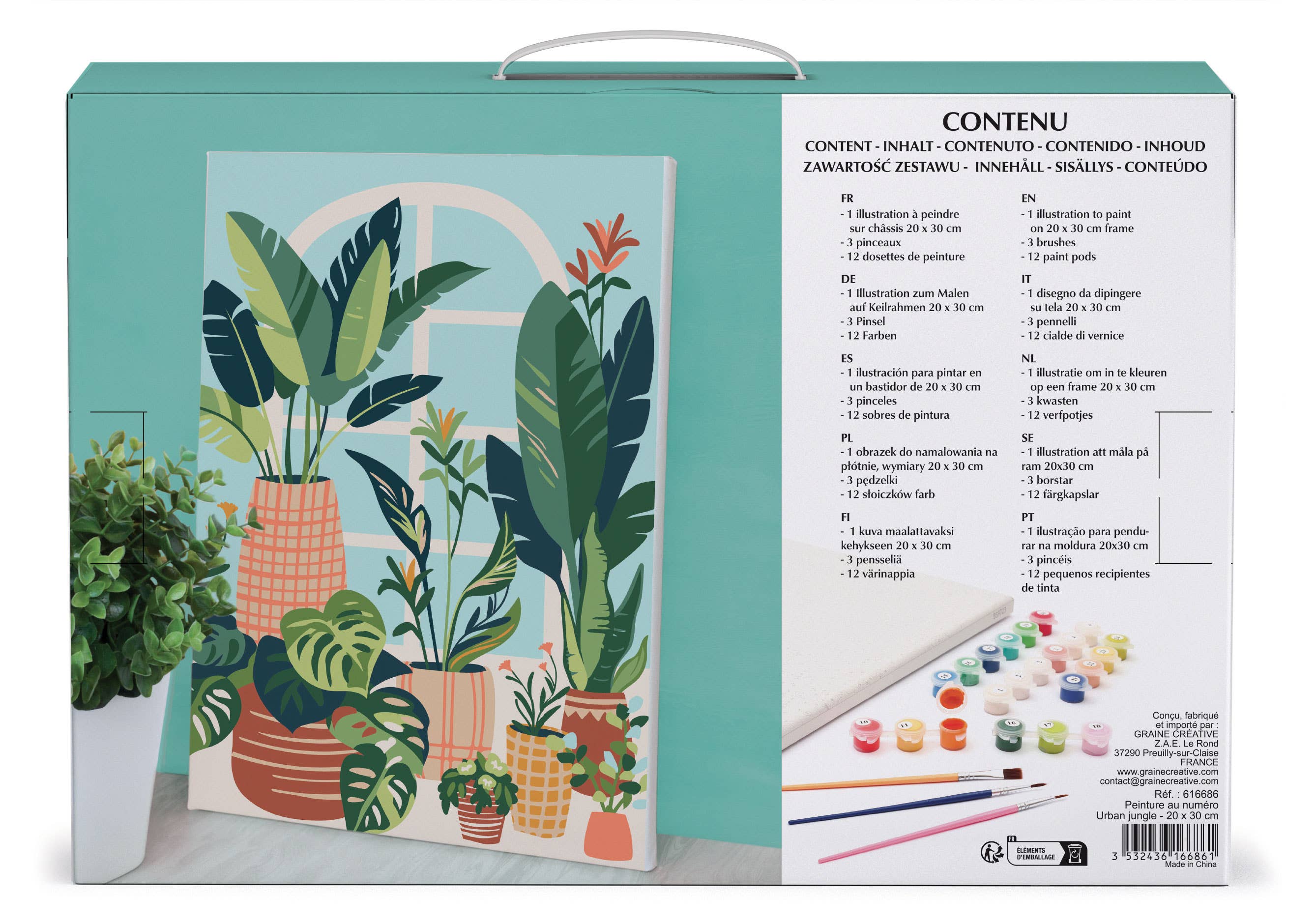 Σετ DIY ζωγραφικής με αριθμούς “Urban Jungle” 20x30
