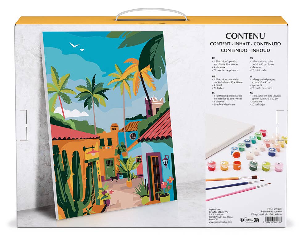 Σετ DIY ζωγραφικής με αριθμούς “Mexican Village” 30x40