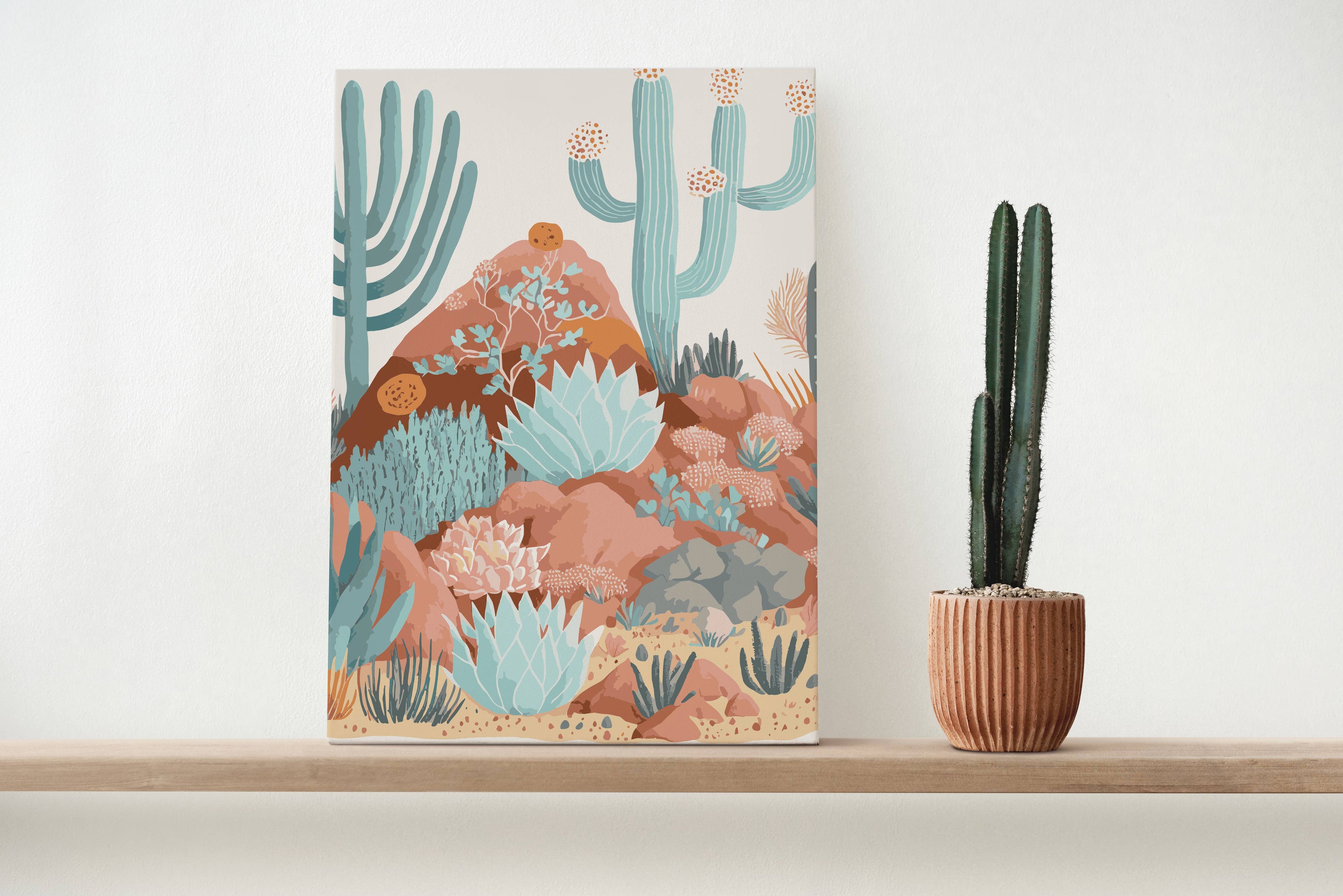Σετ DIY ζωγραφικής με αριθμούς “Cactus” 20x30