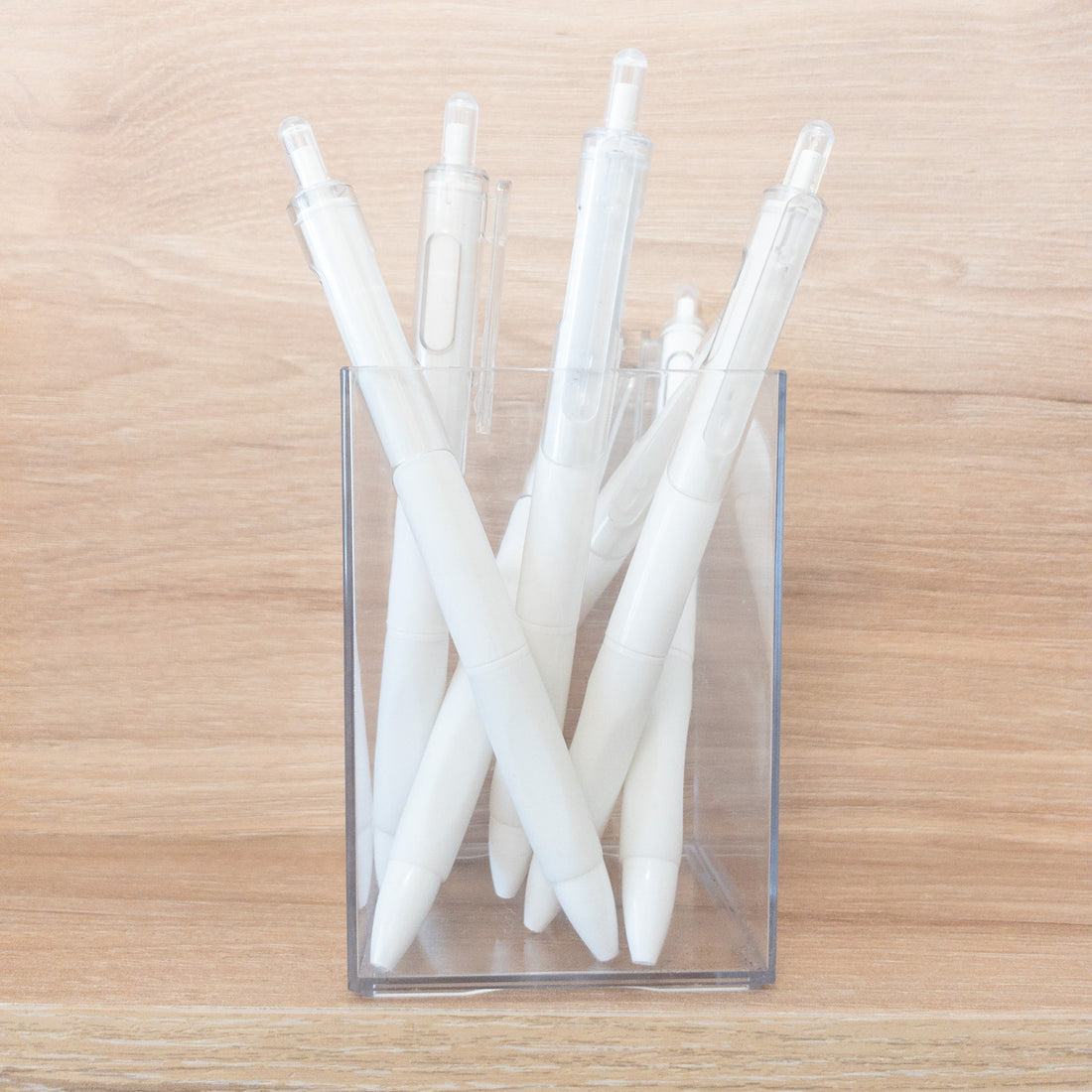 Στυλό Λευκό με Διάφανο Κλιπ – Μαύρο Μελάνι