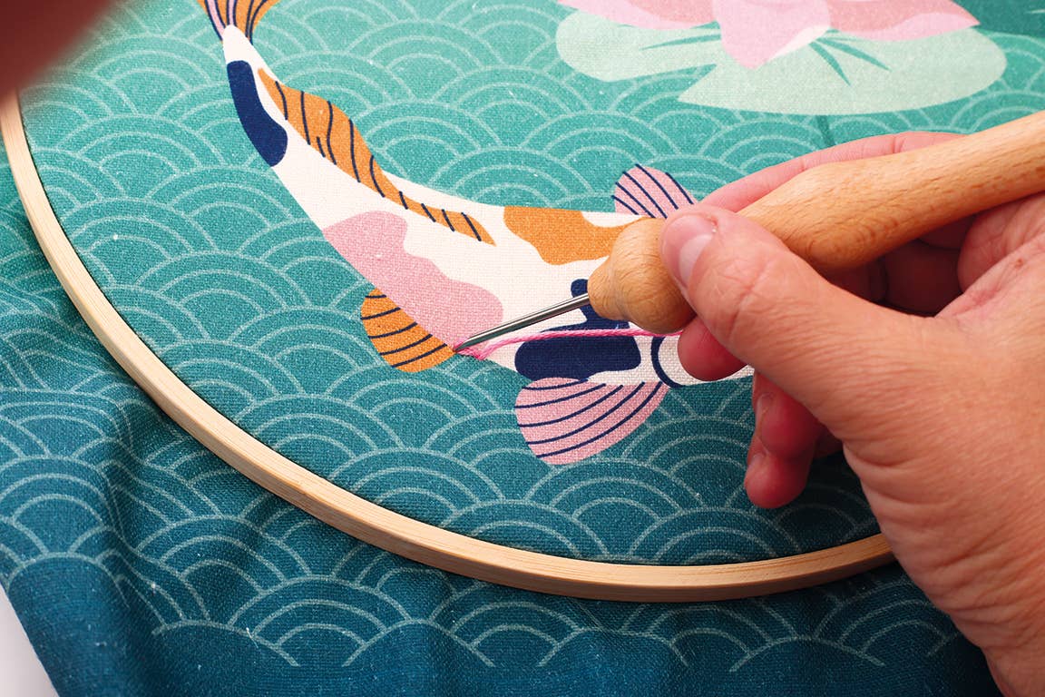 Σετ κεντήματος Punch Needle “Carpe Koi” Ø25 cm