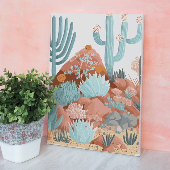 Σετ DIY ζωγραφικής με αριθμούς “Cactus” 20x30
