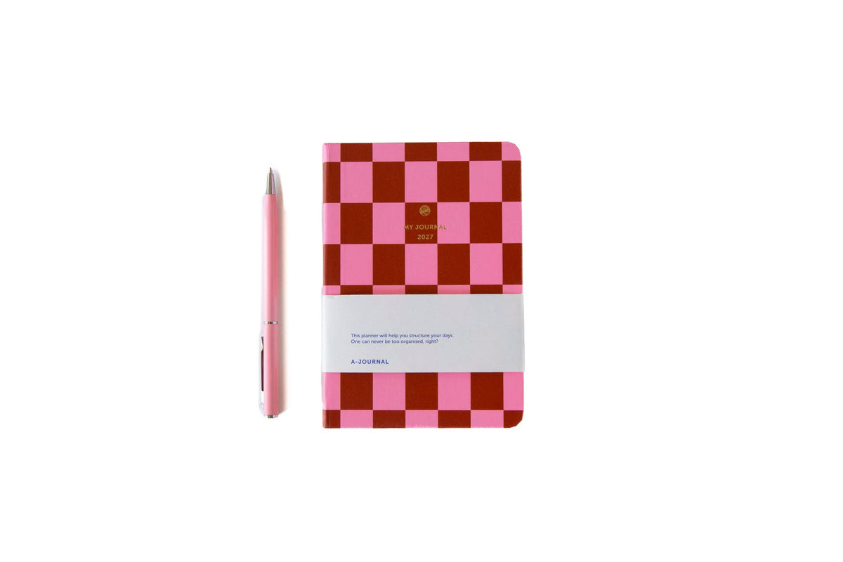 Ημερολόγιο 2027 A6 My Journal – Pink Red Checkered