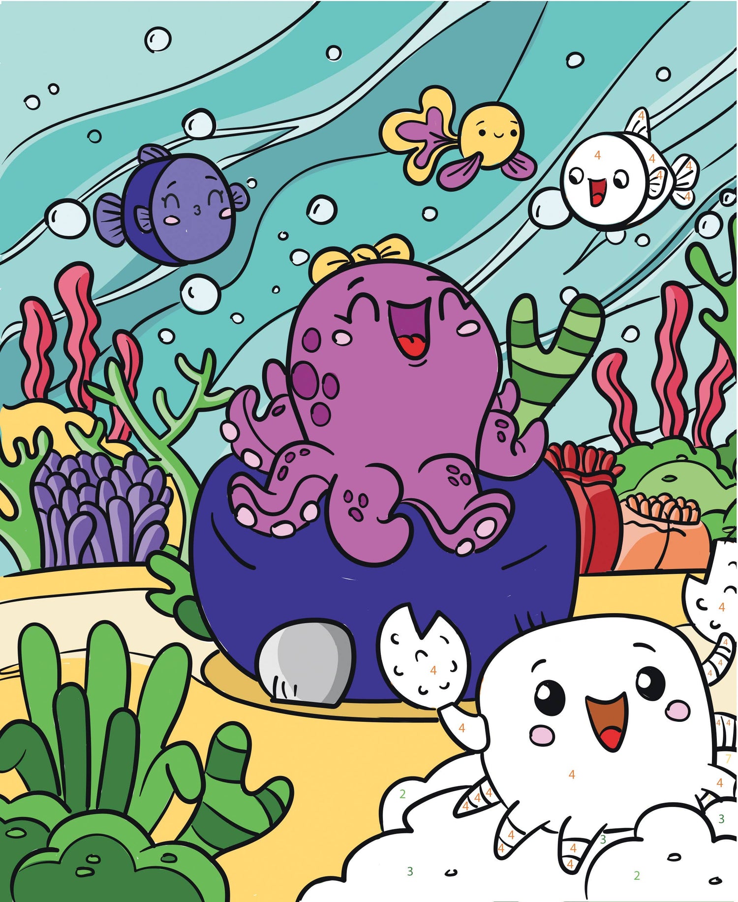 Σετ DIY Ζωγραφικής με Αριθμούς "Ocean Animals" 18×22 cm (6+)