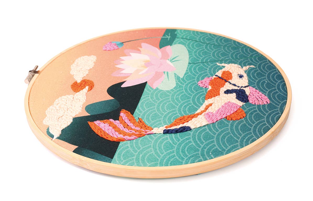 Σετ κεντήματος Punch Needle “Carpe Koi” Ø25 cm