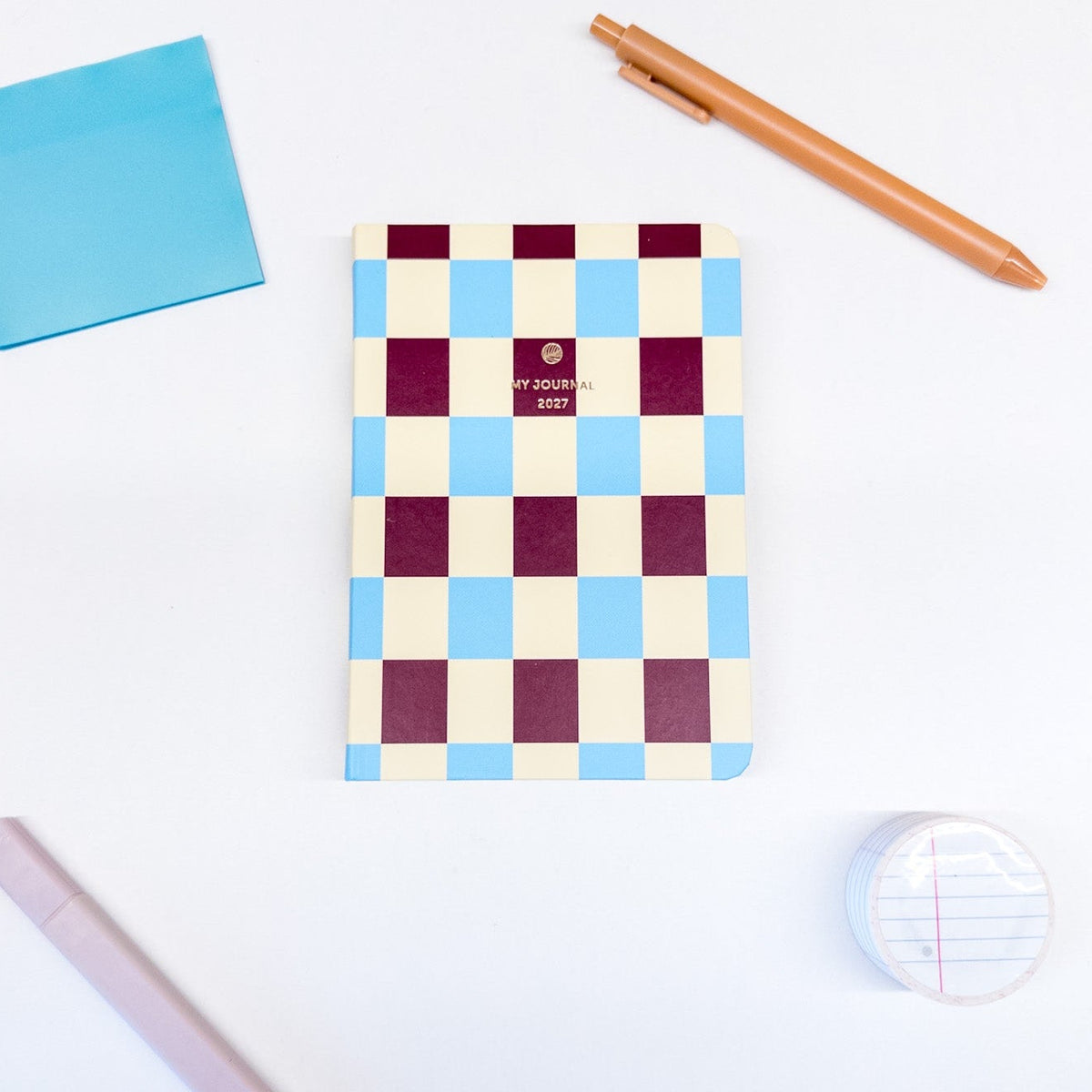 Ημερολόγιο 2027 A6 My Journal – Checked Blue Vanille Chocolate