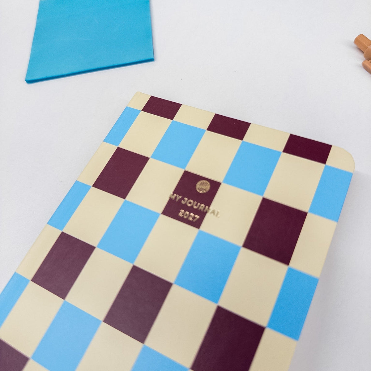 Ημερολόγιο 2027 A6 My Journal – Checked Blue Vanille Chocolate