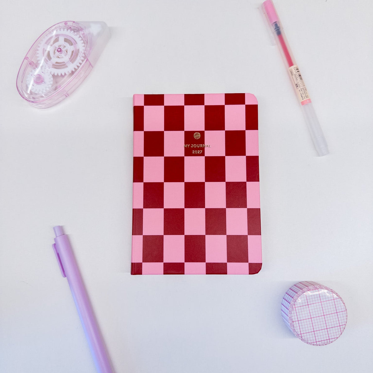 Ημερολόγιο 2027 A6 My Journal – Pink Red Checkered