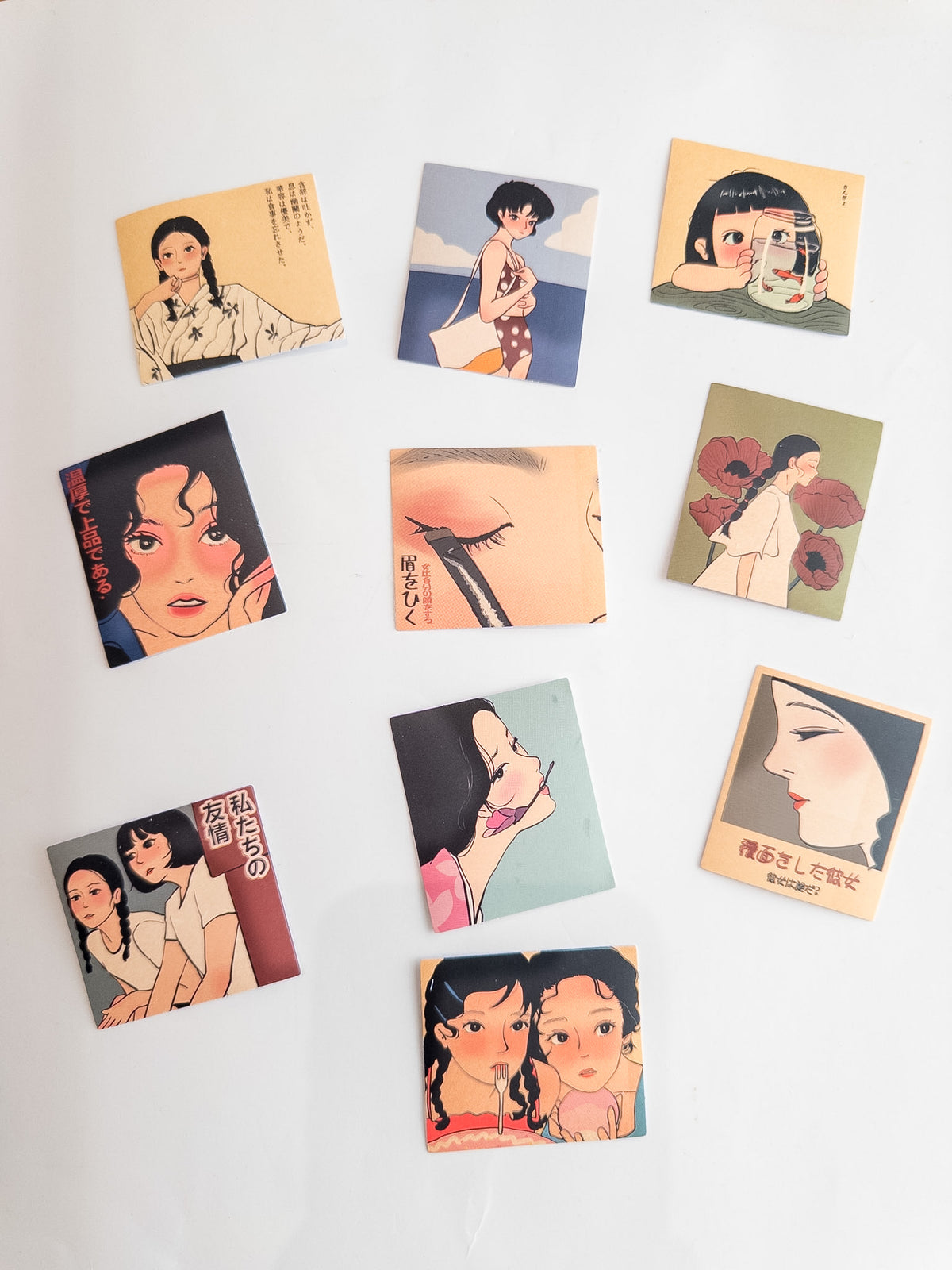 Women Portraits Sticker Pack – 10 Αυτοκόλλητα