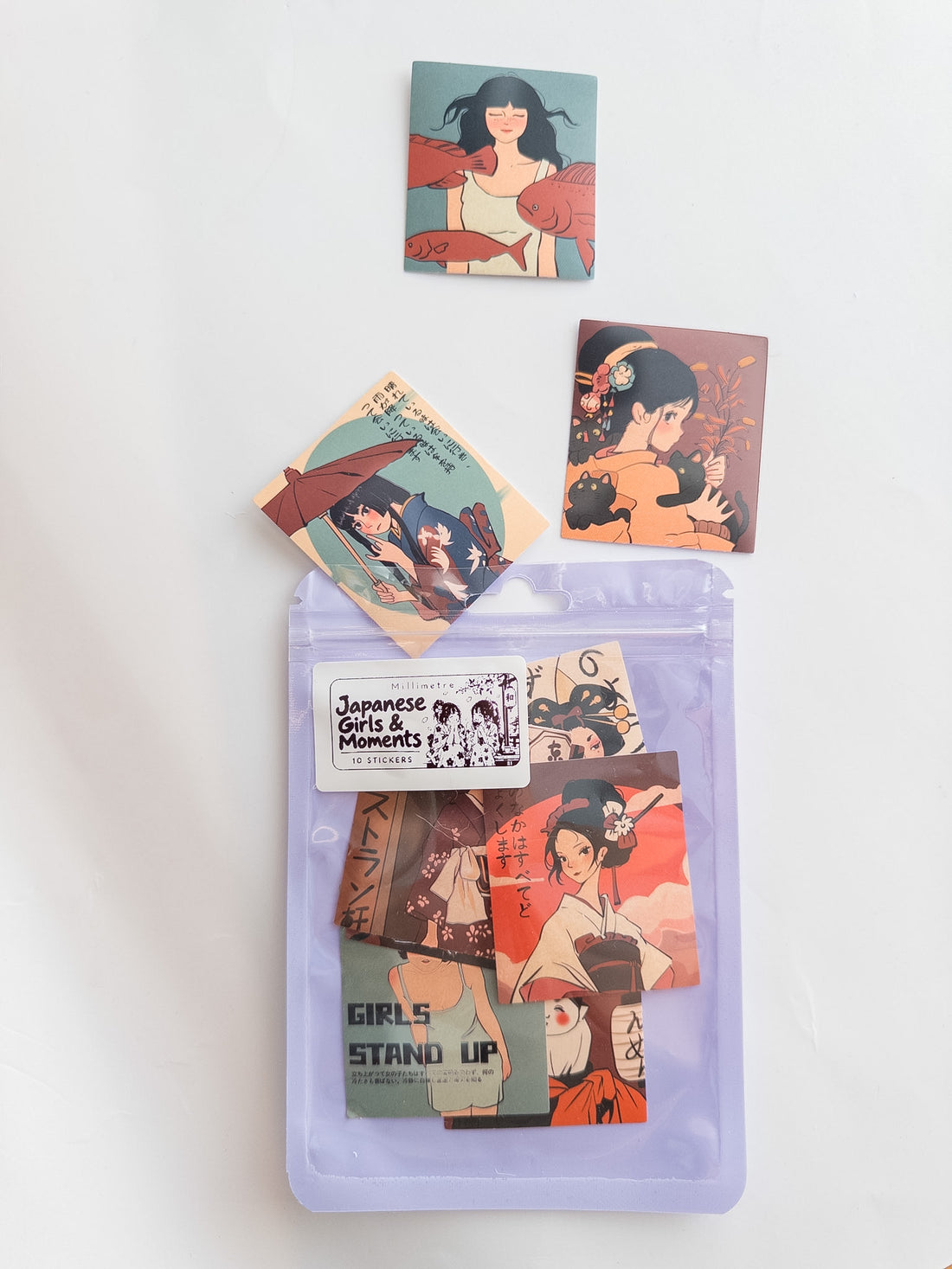 Japanese Girls &amp; Moments Sticker Pack – 10 Αυτοκόλλητα