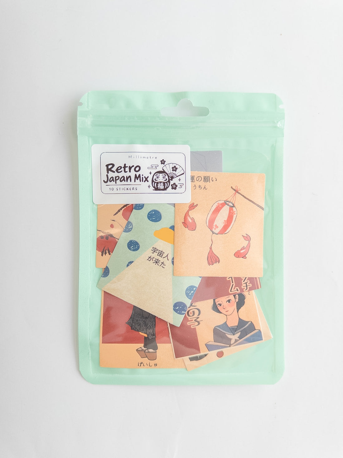Retro Japan Mix Sticker Pack – 10 Αυτοκόλλητα