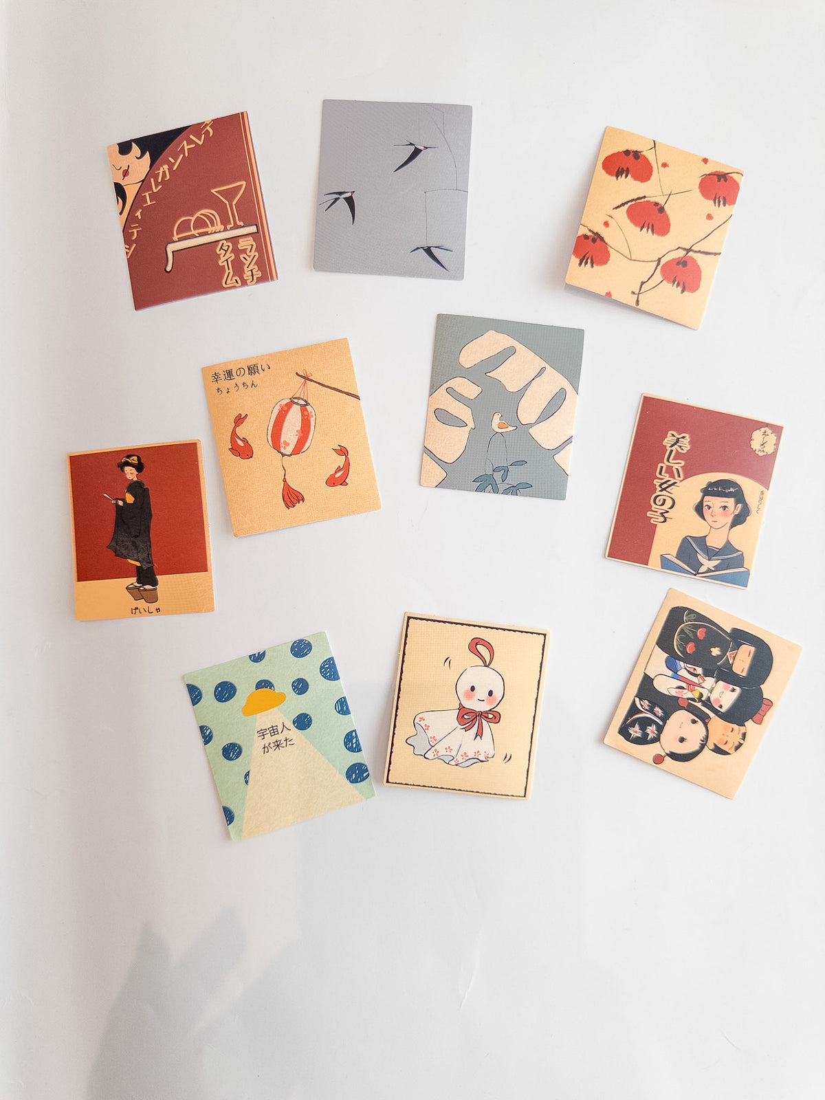 Retro Japan Mix Sticker Pack – 10 Αυτοκόλλητα