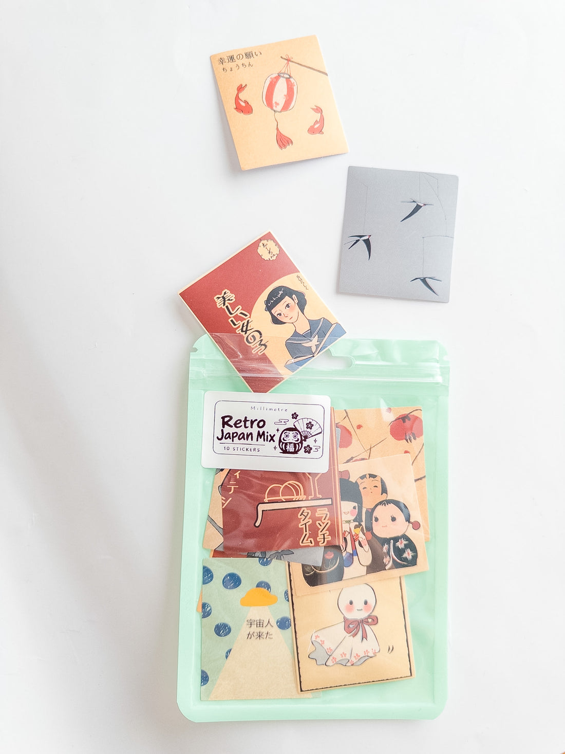 Retro Japan Mix Sticker Pack – 10 Αυτοκόλλητα