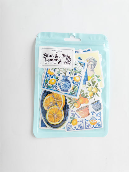 Blue &amp; Lemon Sticker Pack – 10 Αυτοκόλλητα