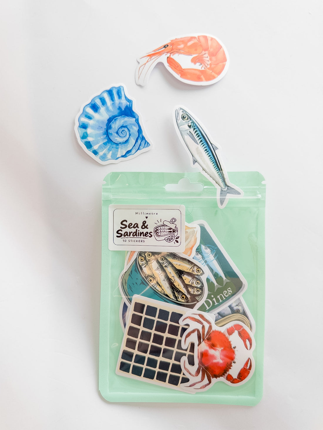 Sea &amp; Sardines Sticker Pack – 10 Αυτοκόλλητα