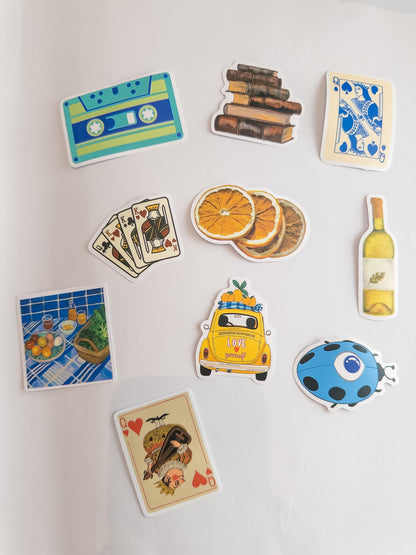 Retro Summer Sticker Pack – 10 Αυτοκόλλητα