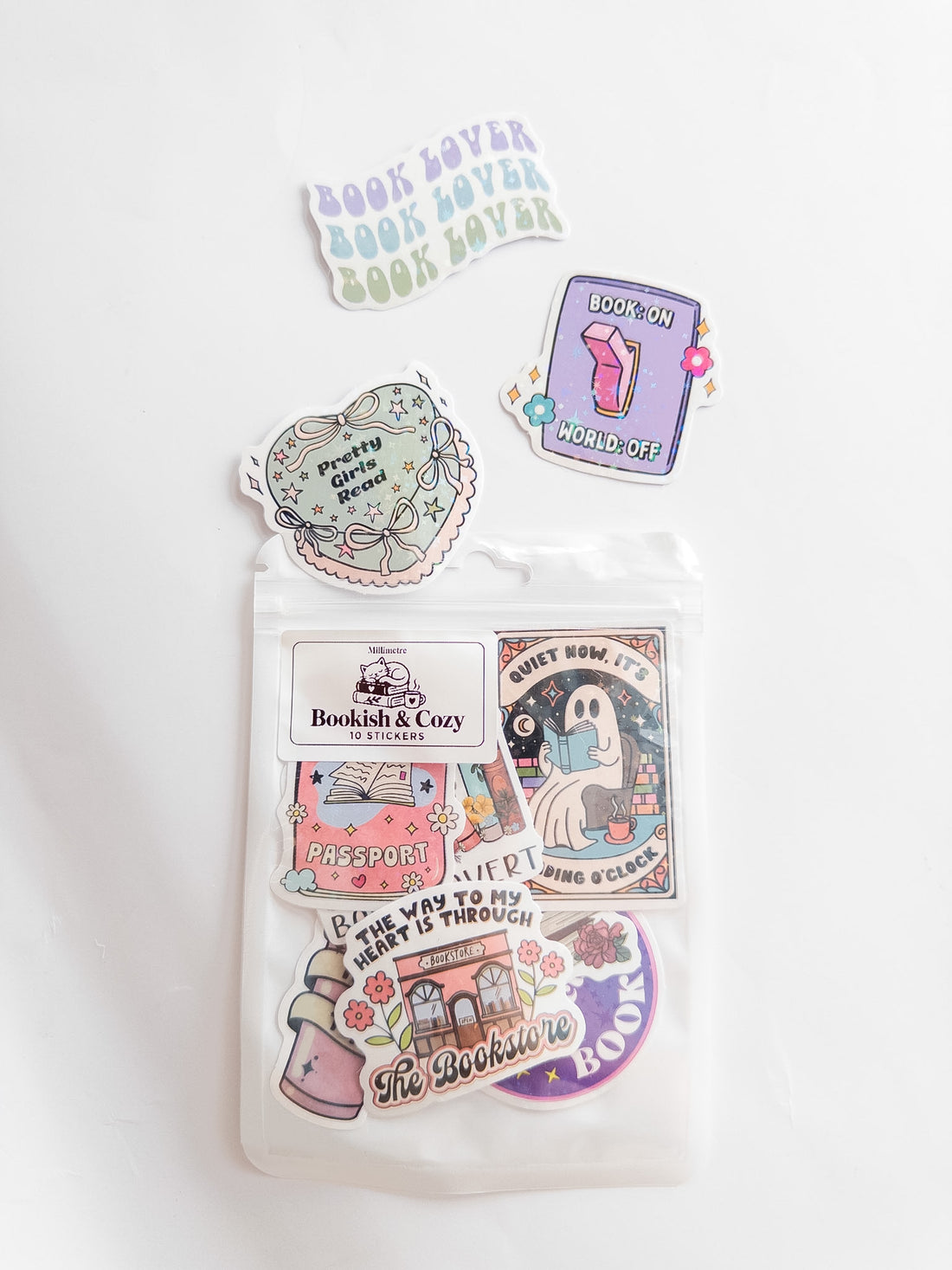 Bookish &amp; Cozy Sticker Pack – 10 Αυτοκόλλητα