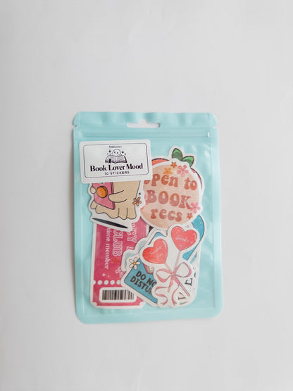 Book Lover Mood Sticker Pack – 10 Αυτοκόλλητα