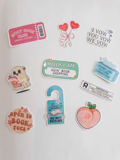 Book Lover Mood Sticker Pack – 10 Αυτοκόλλητα