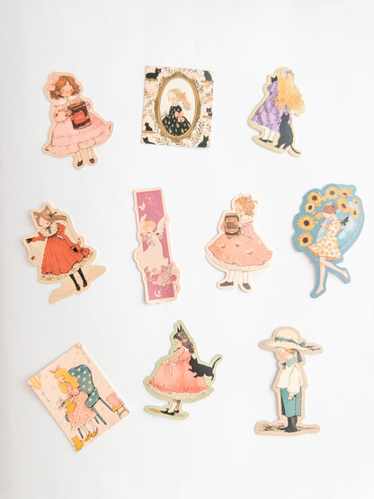 Vintage Girls Sticker Pack – 10 Αυτοκόλλητα