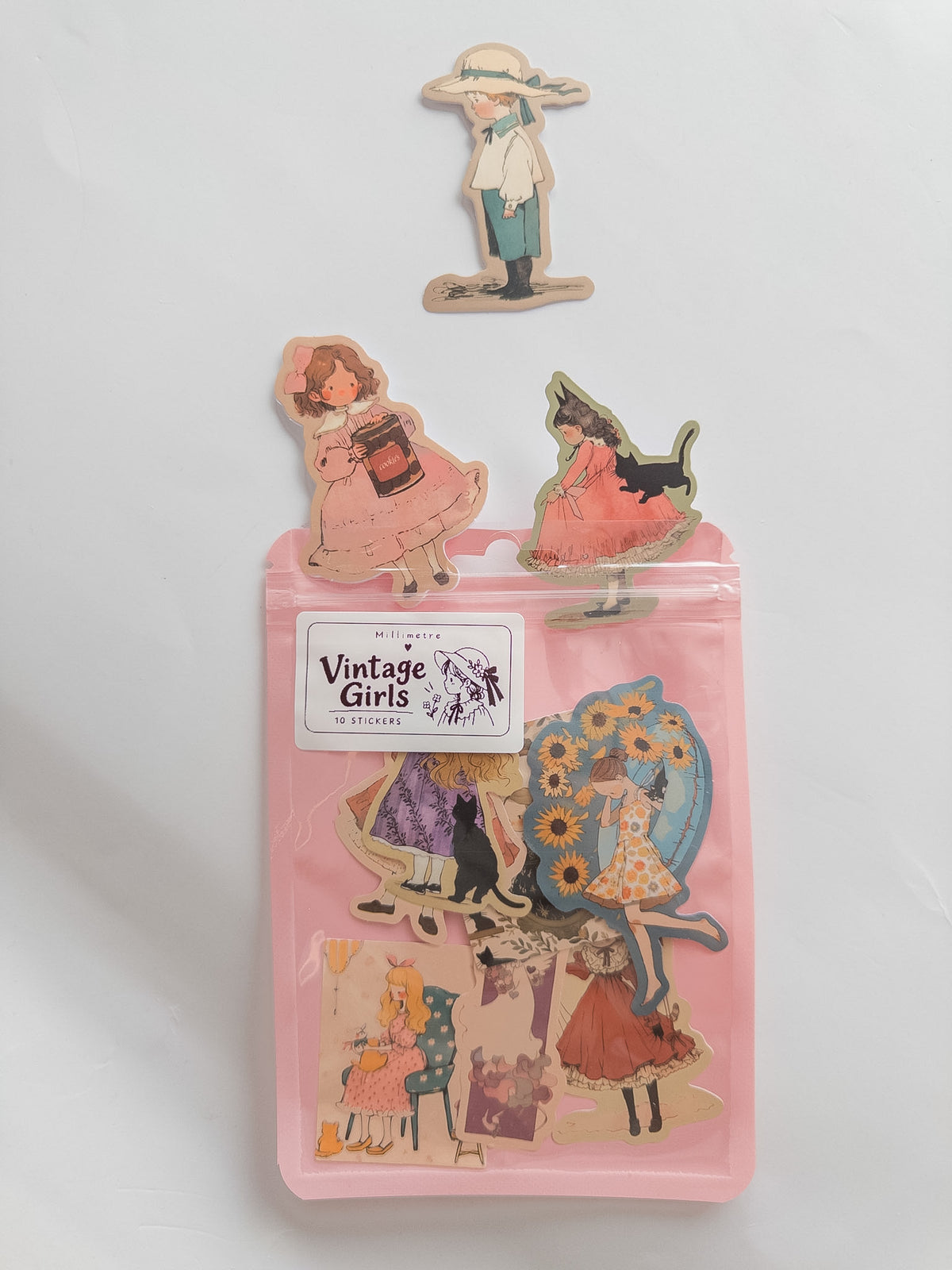 Vintage Girls Sticker Pack – 10 Αυτοκόλλητα