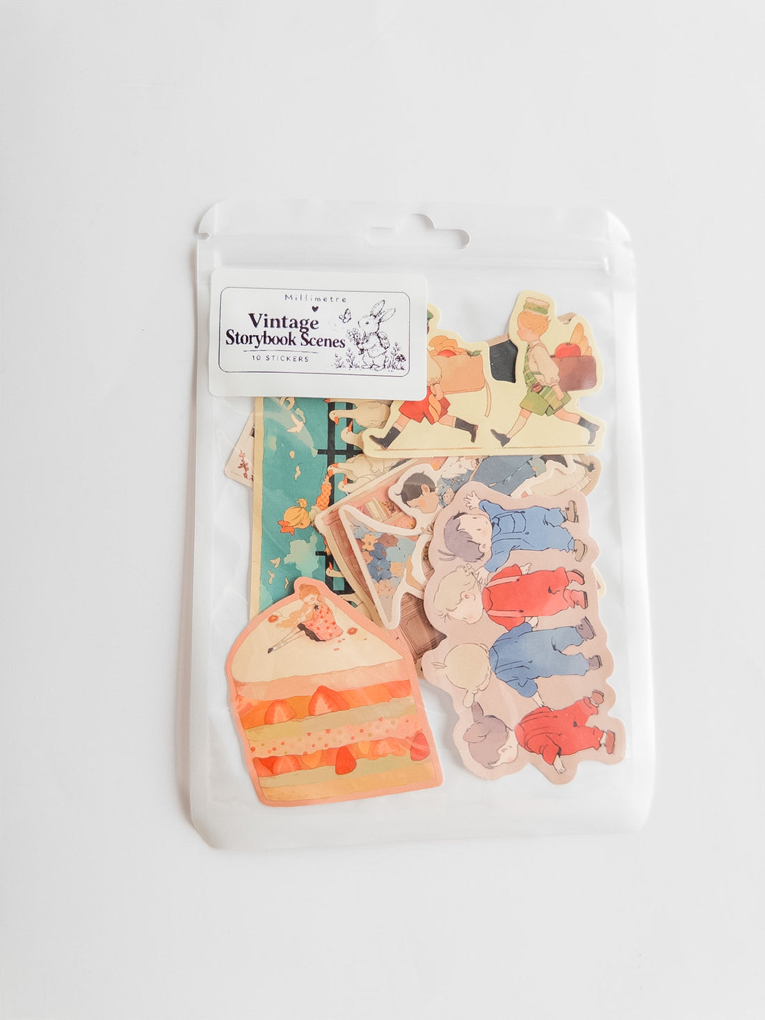 Vintage Storybook Scenes Sticker Pack – 10 Αυτοκόλλητα