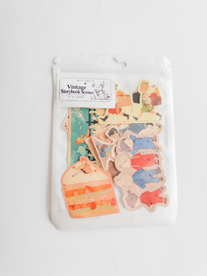 Vintage Storybook Scenes Sticker Pack – 10 Αυτοκόλλητα