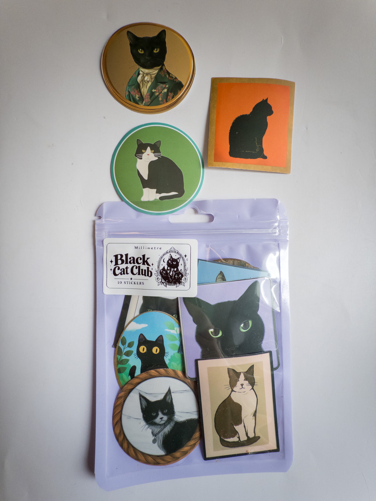 Black Cat Club Sticker Pack – 10 Αυτοκόλλητα