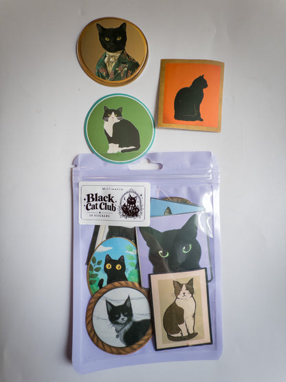 Black Cat Club Sticker Pack – 10 Αυτοκόλλητα