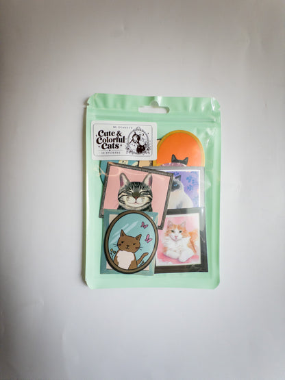 Cute &amp; Colorful Cats Sticker Pack – 10 Αυτοκόλλητα