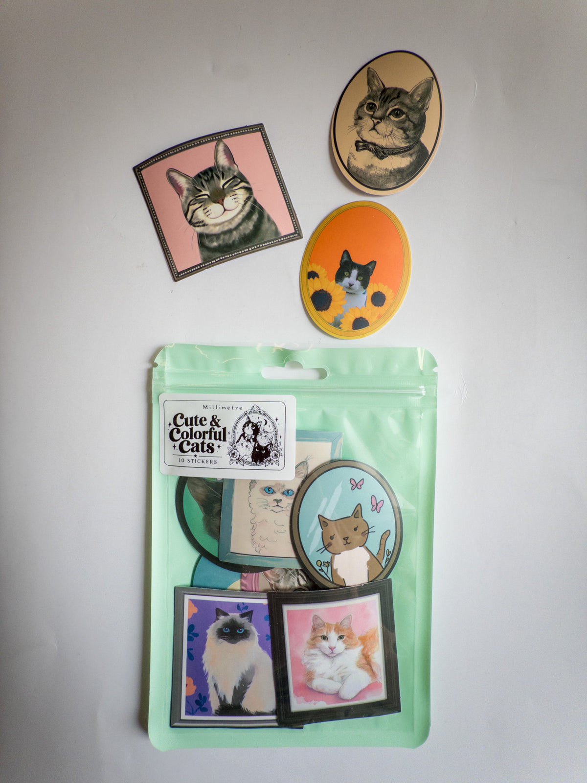 Cute &amp; Colorful Cats Sticker Pack – 10 Αυτοκόλλητα