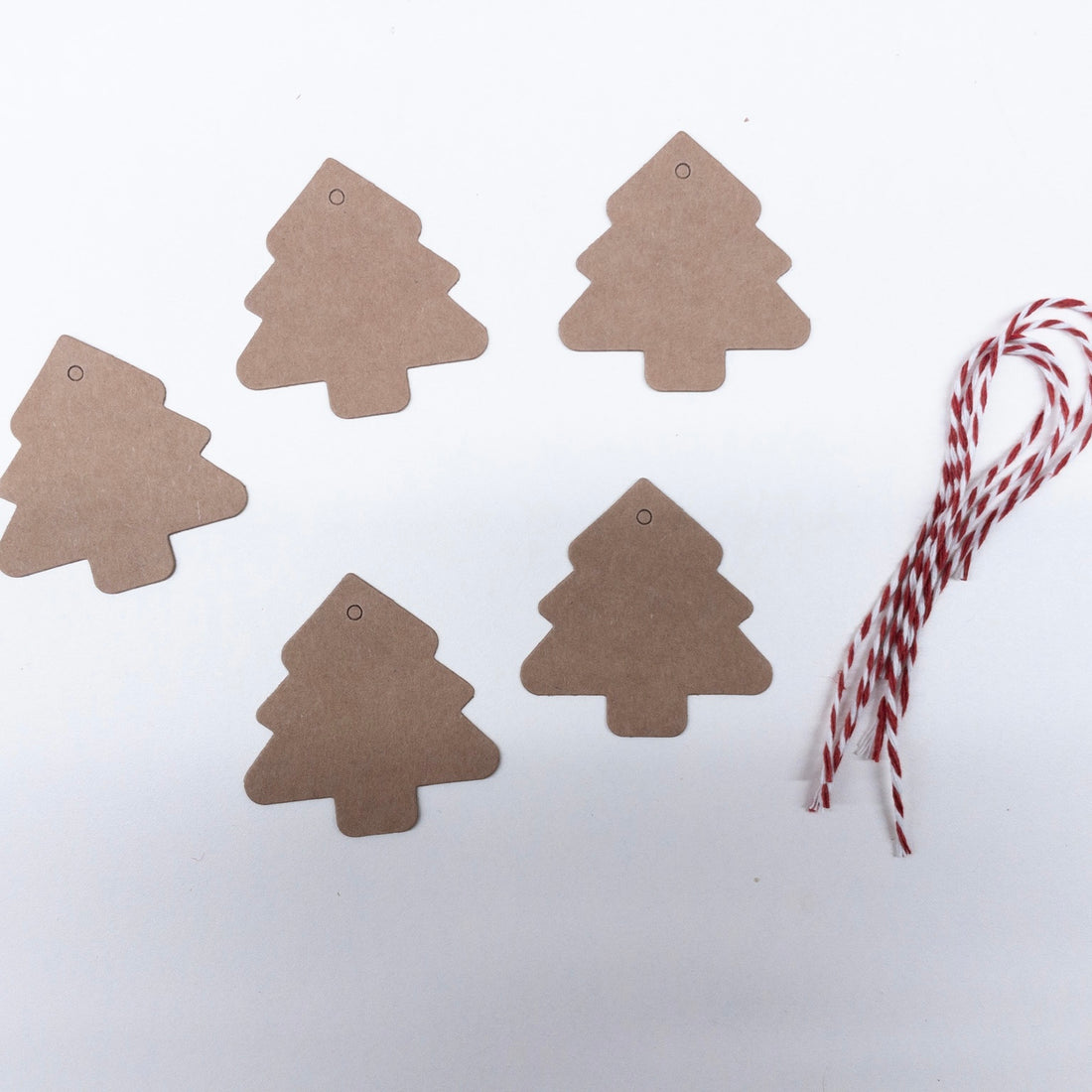 Ετικέτες Δώρου Χριστουγεννιάτικο Δέντρο kraft 5 τεμάχια