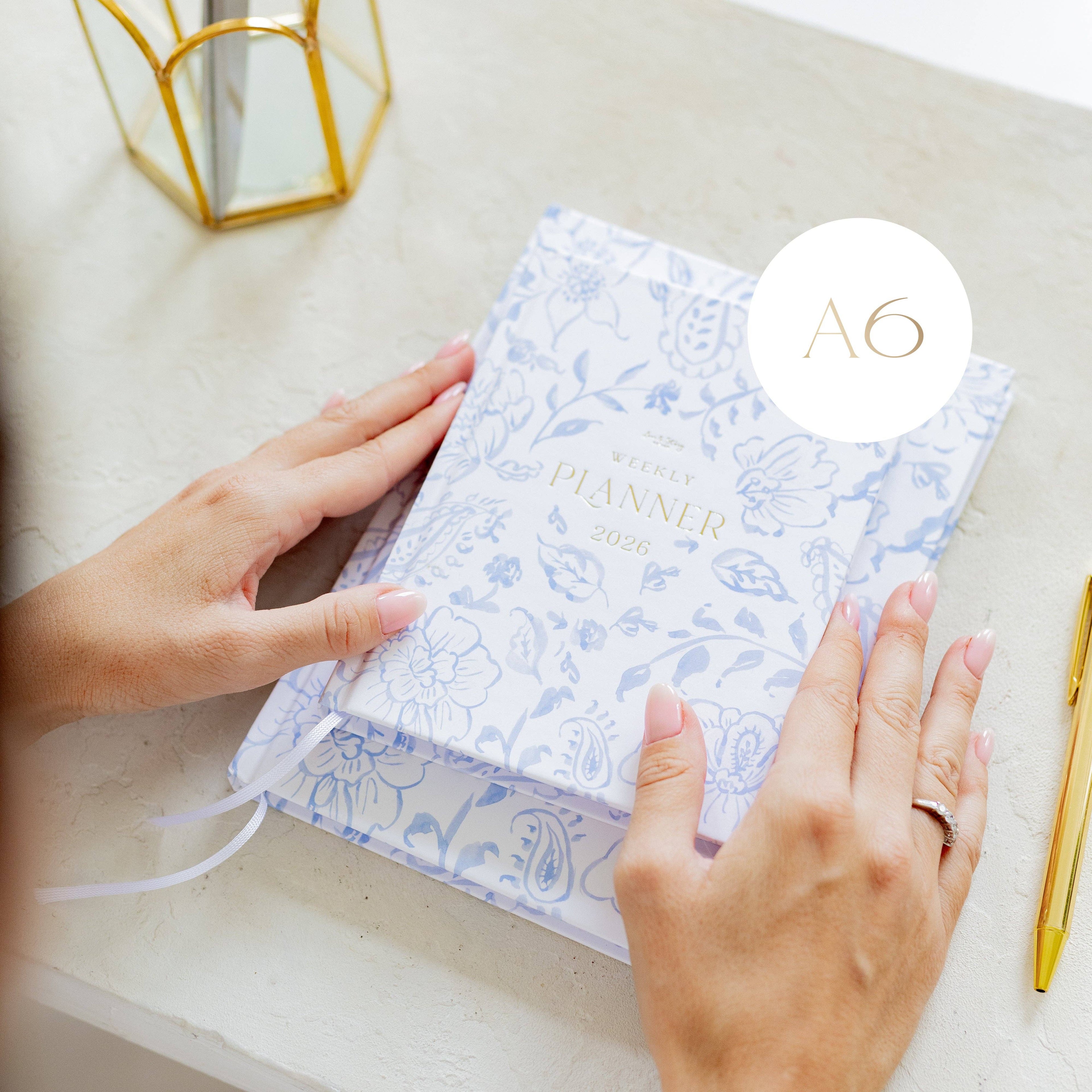 Ημερολόγιο 2026 Hardback Blue Blooms 12,5×16,5 cm