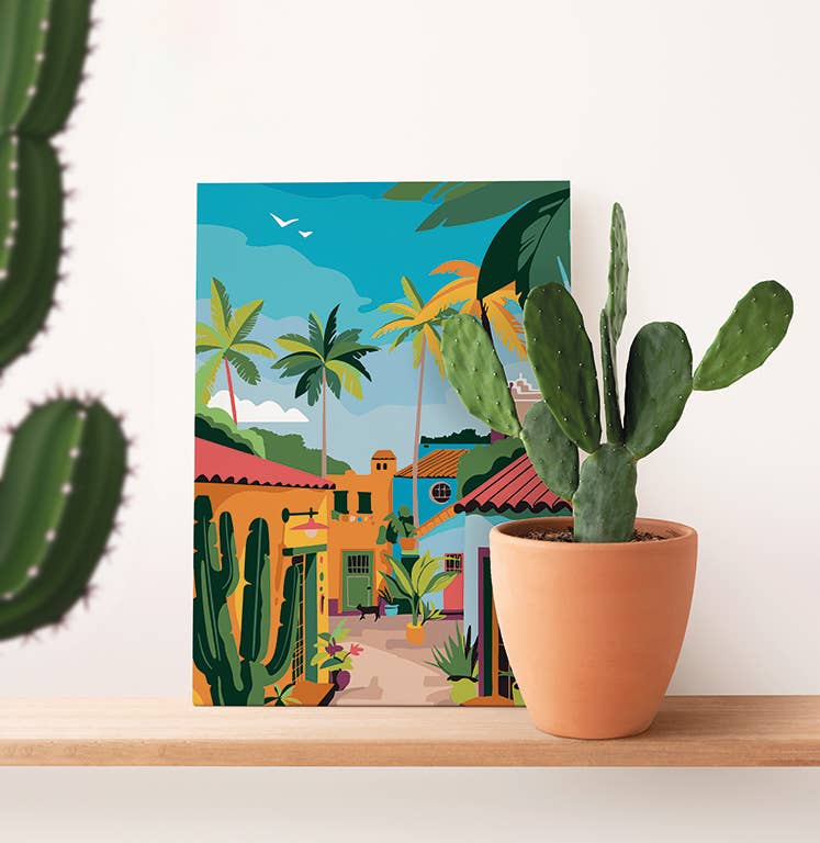 Σετ DIY ζωγραφικής με αριθμούς “Mexican Village” 30x40