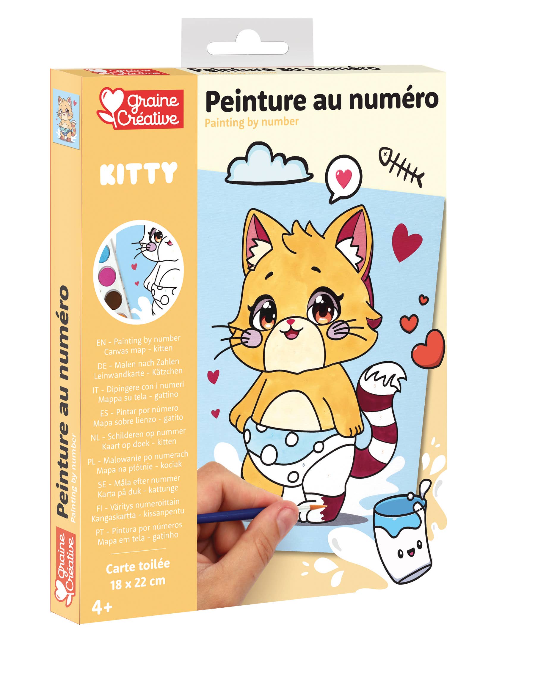 Σετ DIY Ζωγραφικής με Αριθμούς "Little Cat" 18×22 cm (4+)