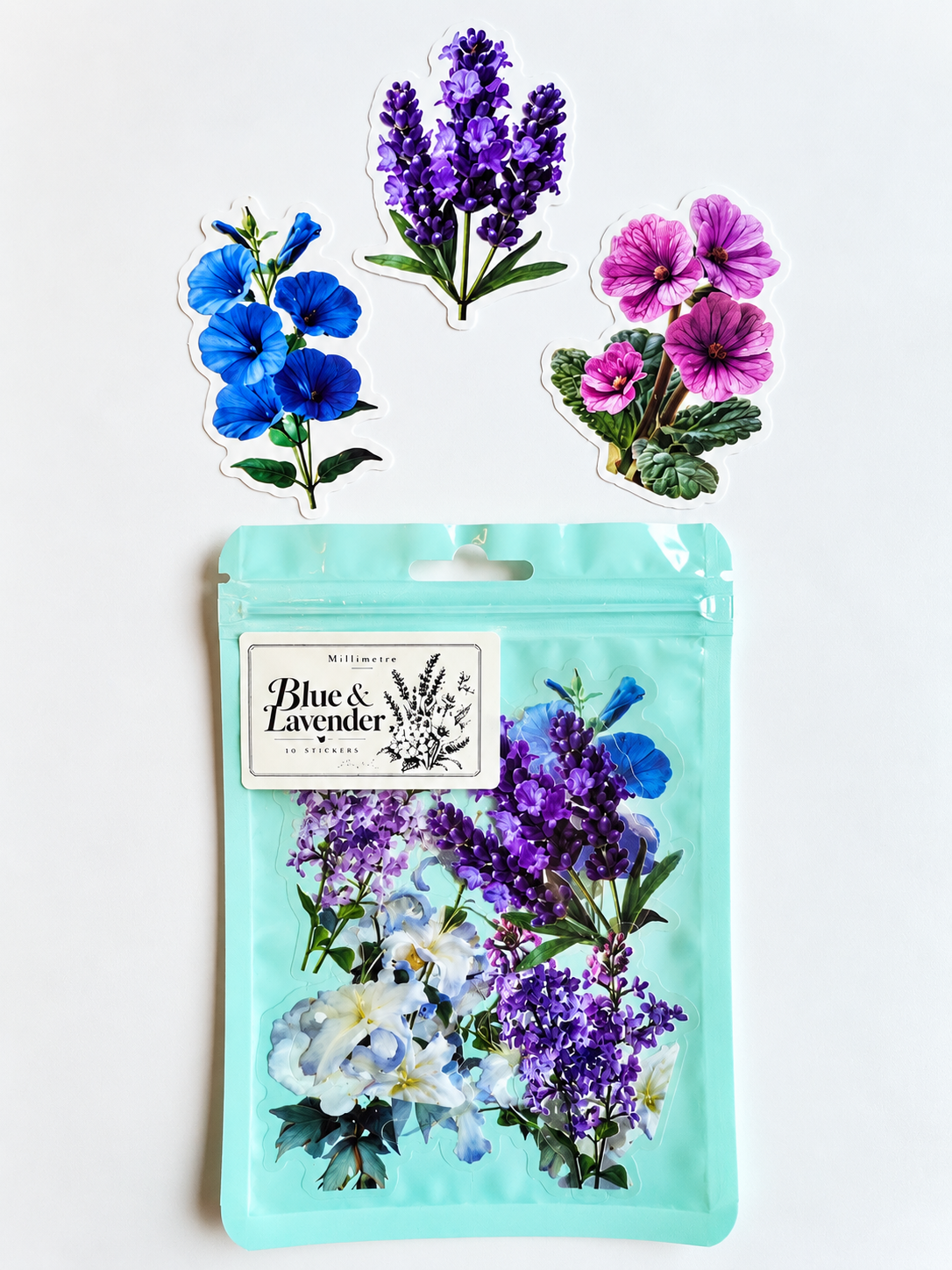 Blue &amp; Lavender Sticker Pack – 10 Αυτοκόλλητα