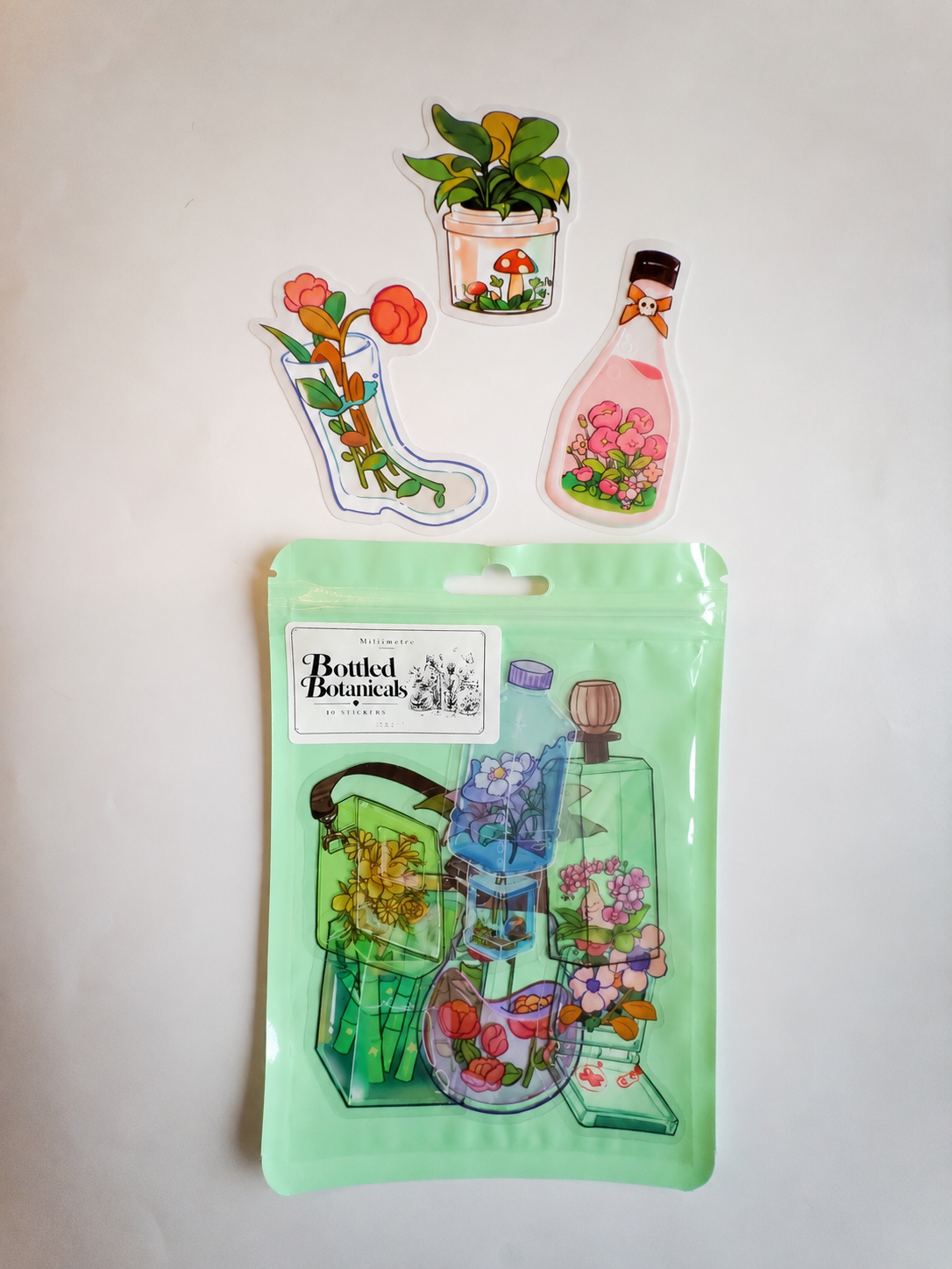 Bottled Botanicals Sticker Pack – 10 Αυτοκόλλητα