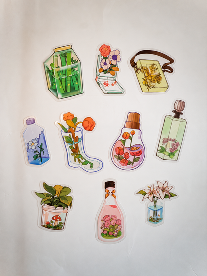 Bottled Botanicals Sticker Pack – 10 Αυτοκόλλητα
