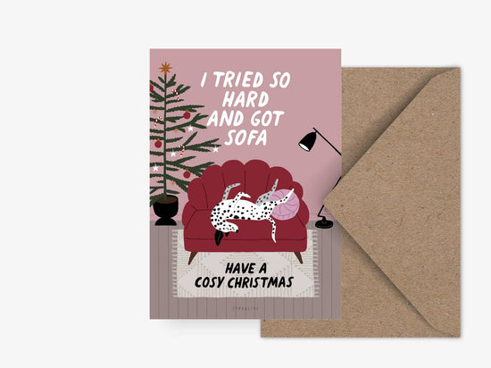 Κάρτα "Petisfaction Dogs Christmas Sofa"