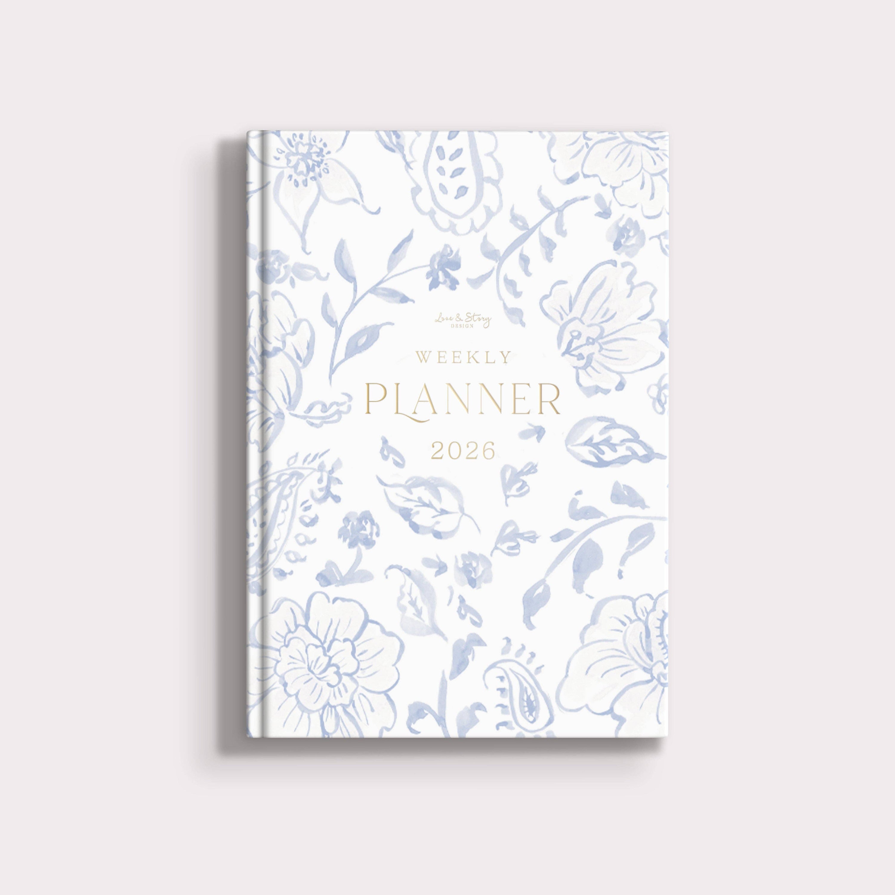 Ημερολόγιο 2026 Hardback Blue Blooms 12,5×16,5 cm