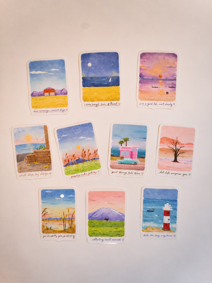 Dreamy Horizons Sticker Pack – 10 Αυτοκόλλητα