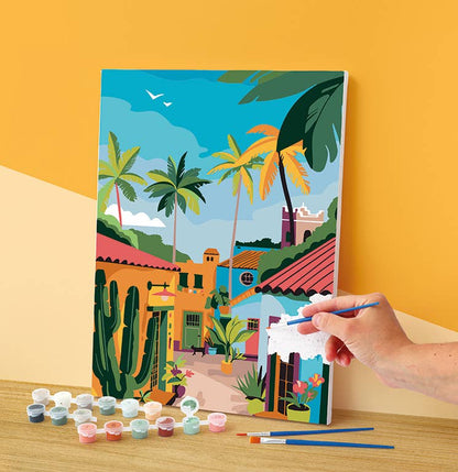 Σετ DIY ζωγραφικής με αριθμούς “Mexican Village” 30x40